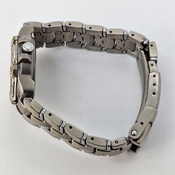 VTG Pulsar Watch Women 32MM Black Dial Date Titanium Bracelet Band 5.5\